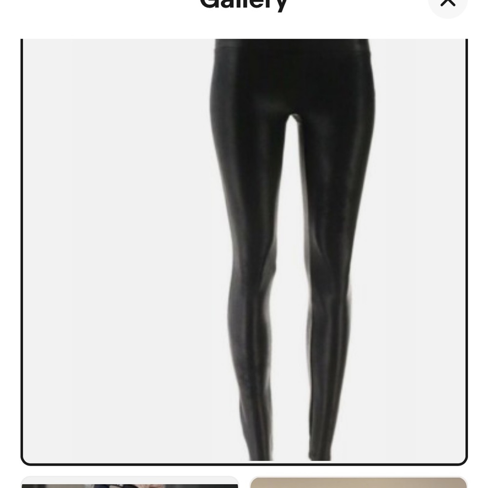 SPANX Black Faux-Leather Leggings
